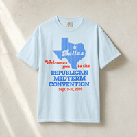 Dallas Welcomes You '26 Tee — Front, Chambray | Dallas Republican Convention