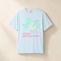 Texas Trump Green/Pink 2-Sided Tee — Front, Chambray | Dallas Republican Convention