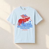Elephant Flag Skyline Tee — Front, Chambray | Dallas Republican Convention