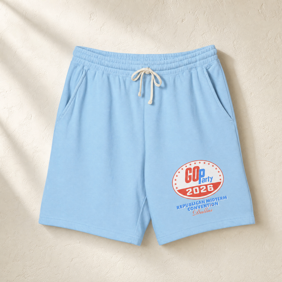 GO-Party! 2026 Lounge Shorts — Front, Hydrangea | Dallas Republican Convention