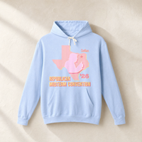 Texas Trump Sunburst Hoodie — Front, Hydrangea | Dallas Republican Convention