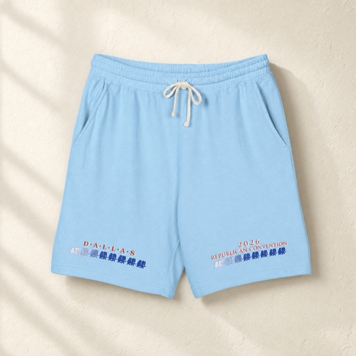 Dallas Blue Elephant Lounge Shorts — Front, Hydrangea | Dallas Republican Convention