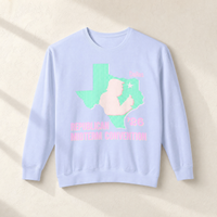 Texas Trump Green/Orange/Pink Crewneck — Front, Hydrangea | Dallas Republican Convention