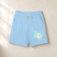 Texas Trump Green/Pink Lounge Shorts — Front, Hydrangea | Dallas Republican Convention