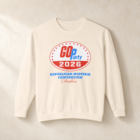 GO-Party! 2026 Crewneck — Front, Ivory | Dallas Republican Convention
