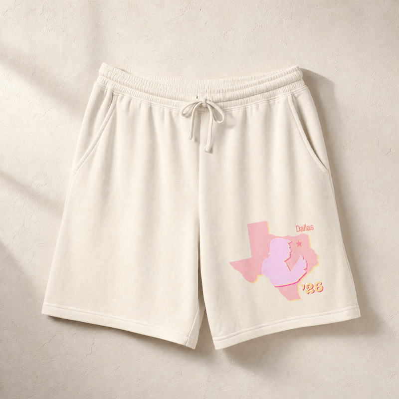 Texas Trump Sunburst Lounge Shorts — Front, Ivory | Dallas Republican Convention
