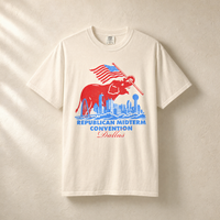 Elephant Flag Skyline Tee — Front, Ivory | Dallas Republican Convention