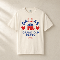 Dallas ♥ Boots Tee — Front, Ivory | Dallas Republican Convention