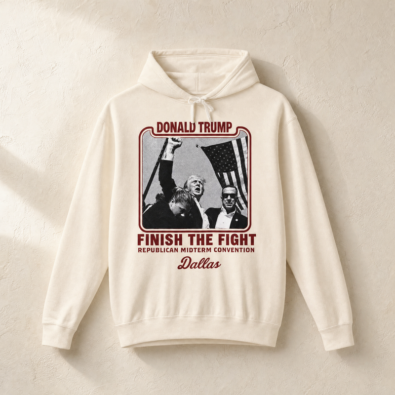 Trump Finish the Fight Hoodie — Front, Ivory | Dallas Republican Convention
