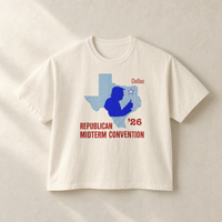 Texas Trump Navy/Red Boxy Tee — Front, Ivory | Dallas Republican Convention