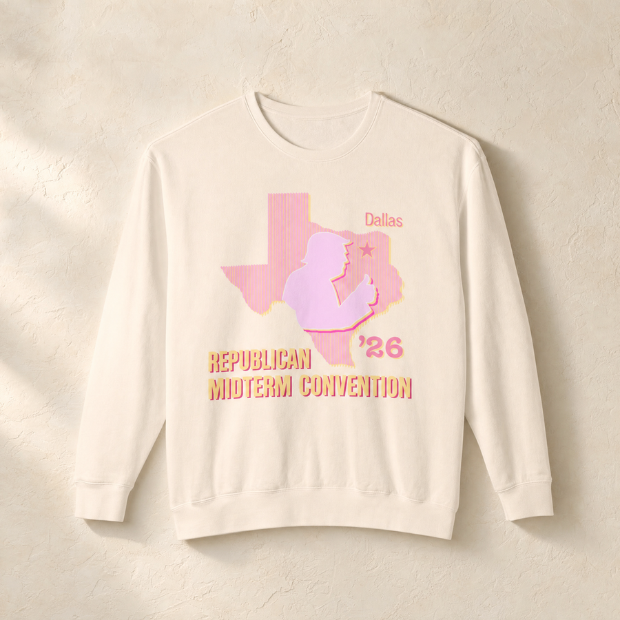 Texas Trump Sunburst Crewneck — Front, Ivory | Dallas Republican Convention