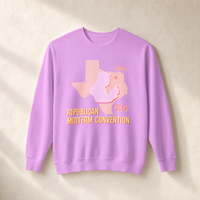Texas Trump Sunburst Crewneck — Front, Neon Violet | Dallas Republican Convention
