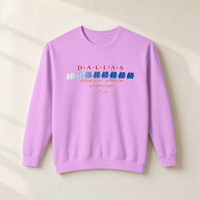 Dallas Blue Elephant Crewneck — Front, Neon Violet | Dallas Republican Convention