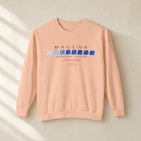 Dallas Blue Elephant Crewneck — Front, Peachy | Dallas Republican Convention