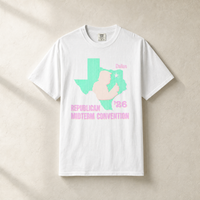 Texas Trump Green/Orange/Pink Tee — Front, White | Dallas Republican Convention