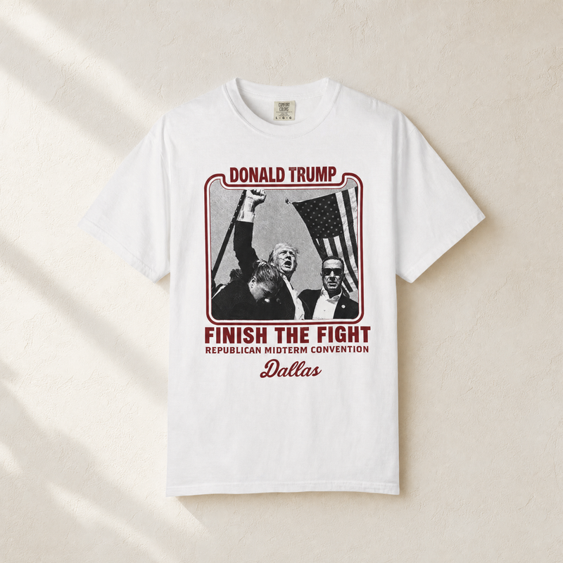 Trump Finish the Fight Front Tee — Front, White | Dallas Republican Convention