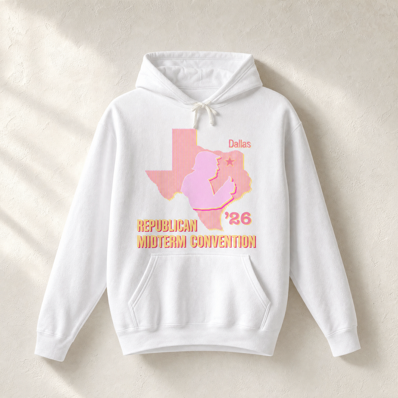 Texas Trump Sunburst Hoodie — Front, White | Dallas Republican Convention