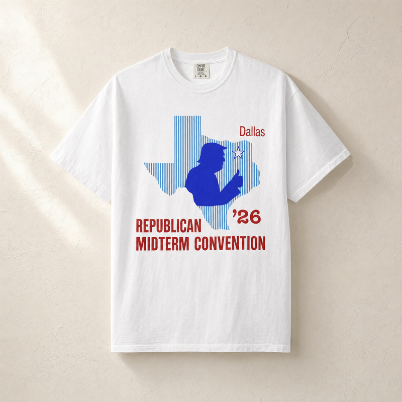 Texas Trump Navy/Red Tee — Front, White | Dallas Republican Convention