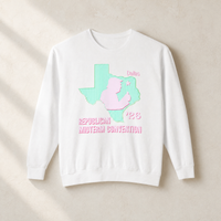 Texas Trump Green/Pink Crewneck — Front, White | Dallas Republican Convention