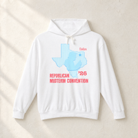 Texas Trump Baby-Blue/Red Hoodie — Front, White | Dallas Republican Convention