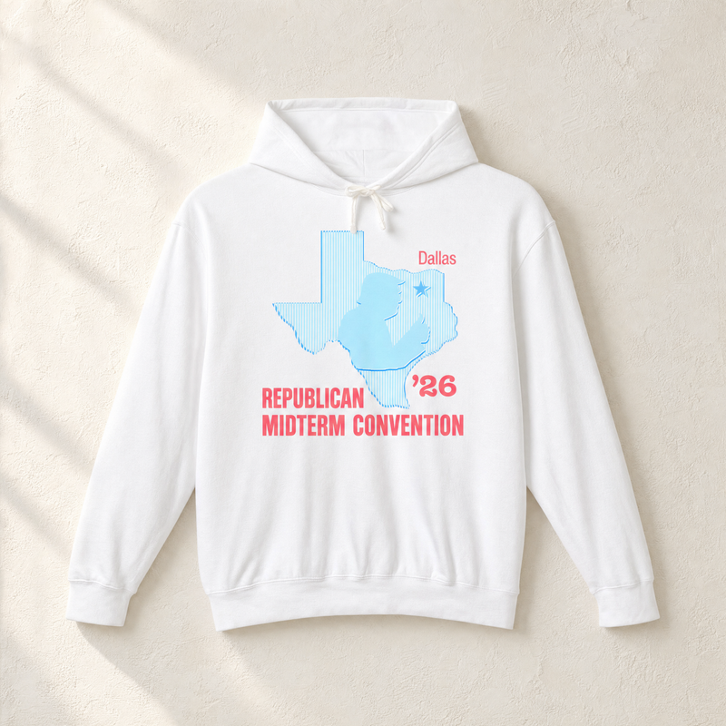 Texas Trump Baby-Blue/Red Hoodie — Front, White | Dallas Republican Convention