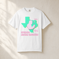 Texas Trump Green/Pink Tee — Front, White | Dallas Republican Convention