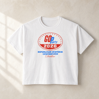 GO-Party! 2026 Boxy Tee — Front, White | Dallas Republican Convention