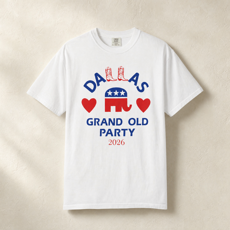 Dallas ♥ Boots Tee — Front, White | Dallas Republican Convention
