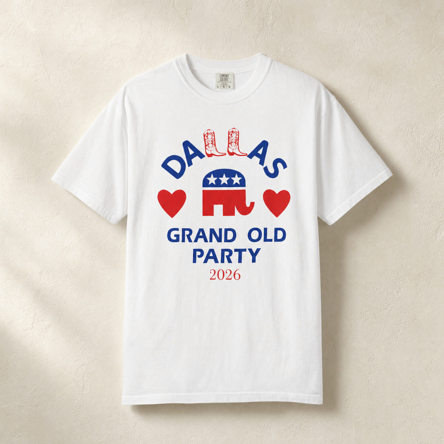 Dallas ♥ Boots Tee — Front, White | Dallas Republican Convention