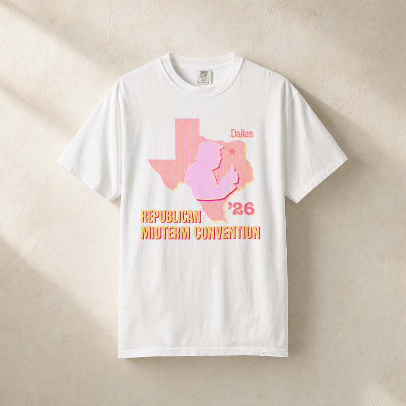 Texas Trump Sunburst Tee — Front, White | Dallas Republican Convention
