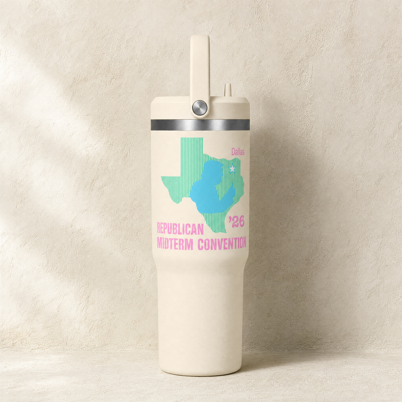 Texas Trump Green/Blue/Pink Tumbler 32oz — Front | Dallas Republican Convention