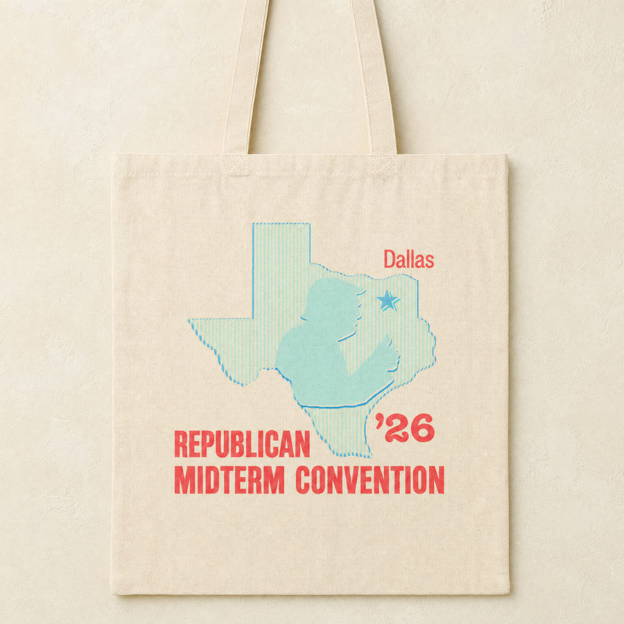 Texas Trump Baby-Blue/Red Tote Bag — Front | Dallas Republican Convention