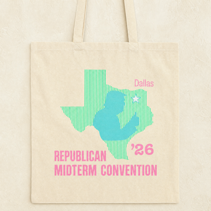 Texas Trump Green/Blue/Pink Tote Bag — Front | Dallas Republican Convention