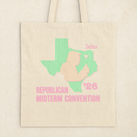 Texas Trump Green/Orange/Pink Tote Bag — Front | Dallas Republican Convention