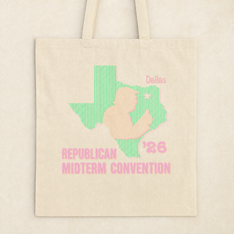 Texas Trump Green/Orange/Pink Tote Bag — Front | Dallas Republican Convention
