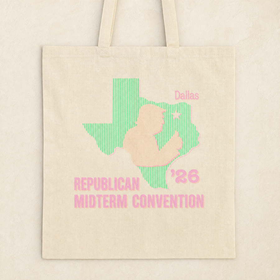 Texas Trump Green/Orange/Pink Tote Bag — Front | Dallas Republican Convention