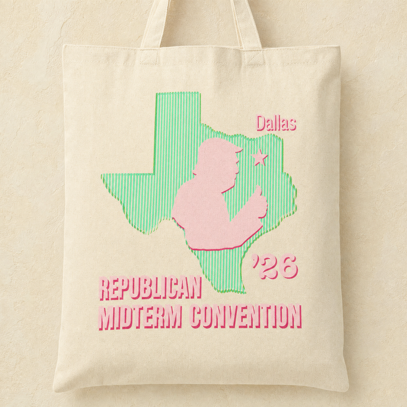 Texas Trump Green/Pink Tote Bag — Front | Dallas Republican Convention