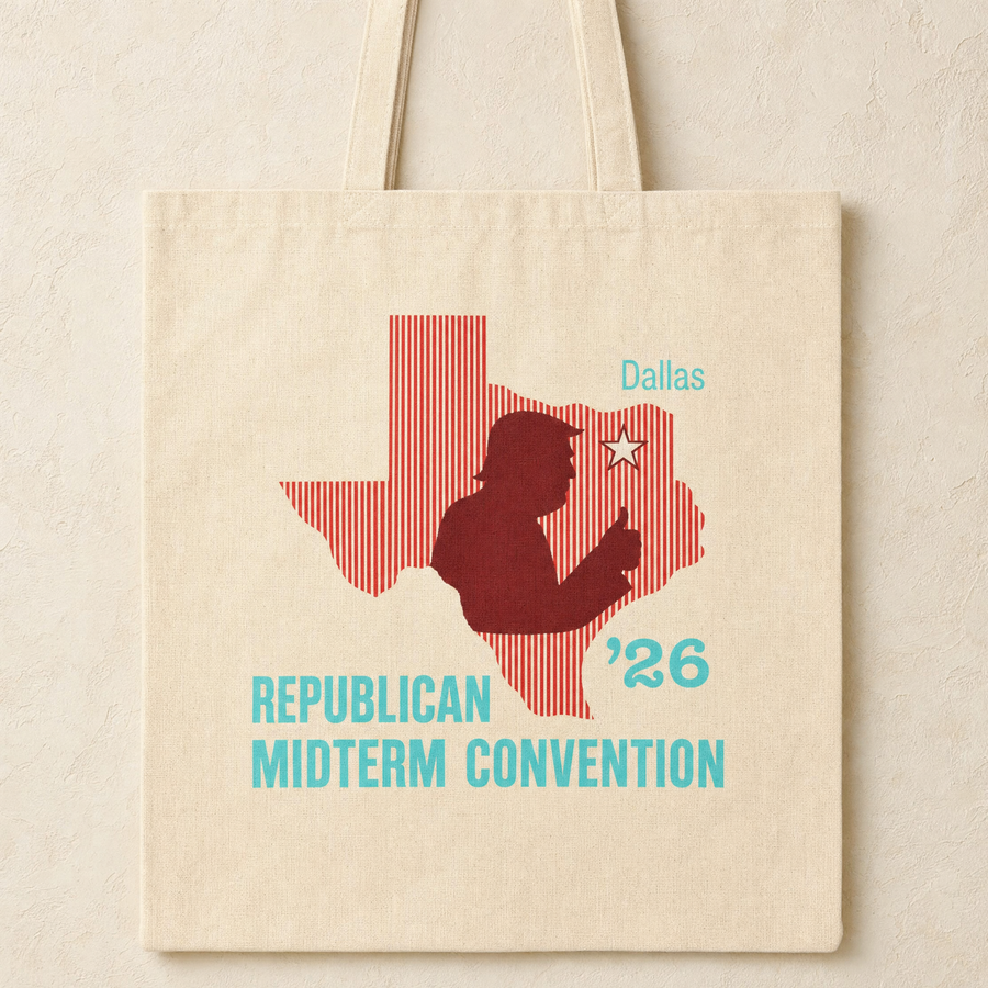 Texas Trump Red/Baby-Blue Tote Bag — Front | Dallas Republican Convention