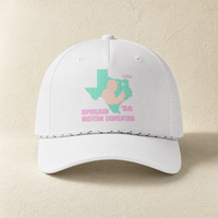 Texas Trump Green/Orange/Pink Rope Hat — Front, White/ White Black | Dallas Republican Convention