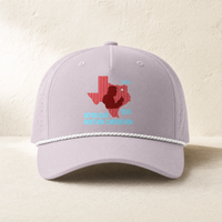 Texas Trump Red/Baby-Blue Rope Hat — Front, Lilac/ White Grey | Dallas Republican Convention