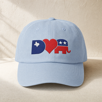 Dallas ♥ GOP Embroidered Dad Cap — Front, Light Blue | Dallas Republican Convention