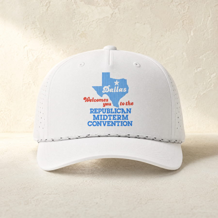 Dallas Welcomes You '26 Rope Hat — Front, White/ White Black | Dallas Republican Convention