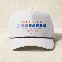 Dallas Blue Elephant Rope Hat — Front, Silver/ Black Silver | Dallas Republican Convention