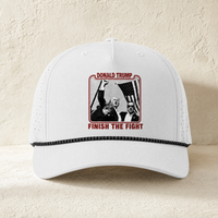 Trump Finish the Fight Rope Hat — Front, Silver/ Black Silver | Dallas Republican Convention