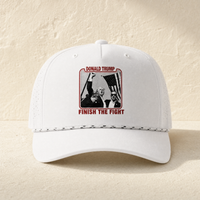 Trump Finish the Fight Rope Hat — Front, White/ White Black | Dallas Republican Convention