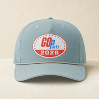 GO-Party! 2026 Rope Hat — Front, Smoke Blue/ Grey White | Dallas Republican Convention