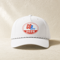 GO-Party! 2026 Rope Hat — Front, White/ White Black | Dallas Republican Convention