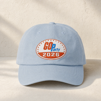 GO-Party! 2026 Embroidered Dad Cap — Front, Light Blue | Dallas Republican Convention