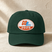 GO-Party! 2026 Embroidered Dad Cap — Front, Spruce | Dallas Republican Convention