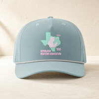 Texas Trump Green/Pink Rope Hat — Front, Smoke Blue/ Grey White | Dallas Republican Convention